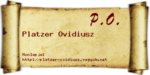Platzer Ovidiusz névjegykártya